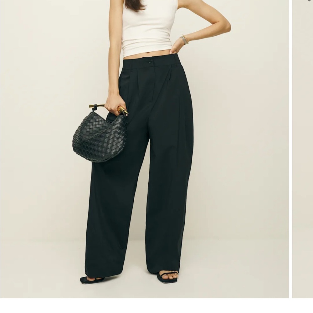Reformation Danielle Oversized Pant – Black, Size 0 (NWT)